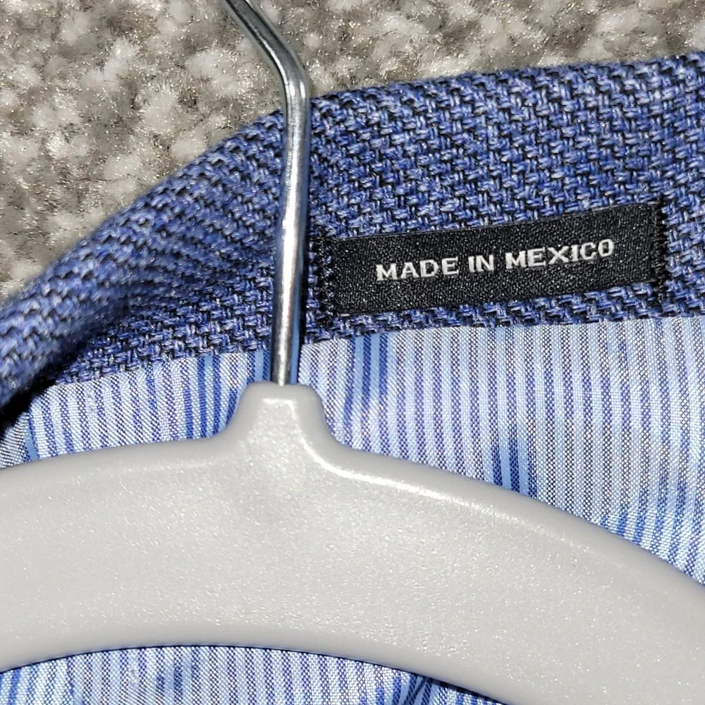 Joseph Abboud Mens 42 Long Slim Fit Blue Cotton Linen Blend Blazer Sport Coat